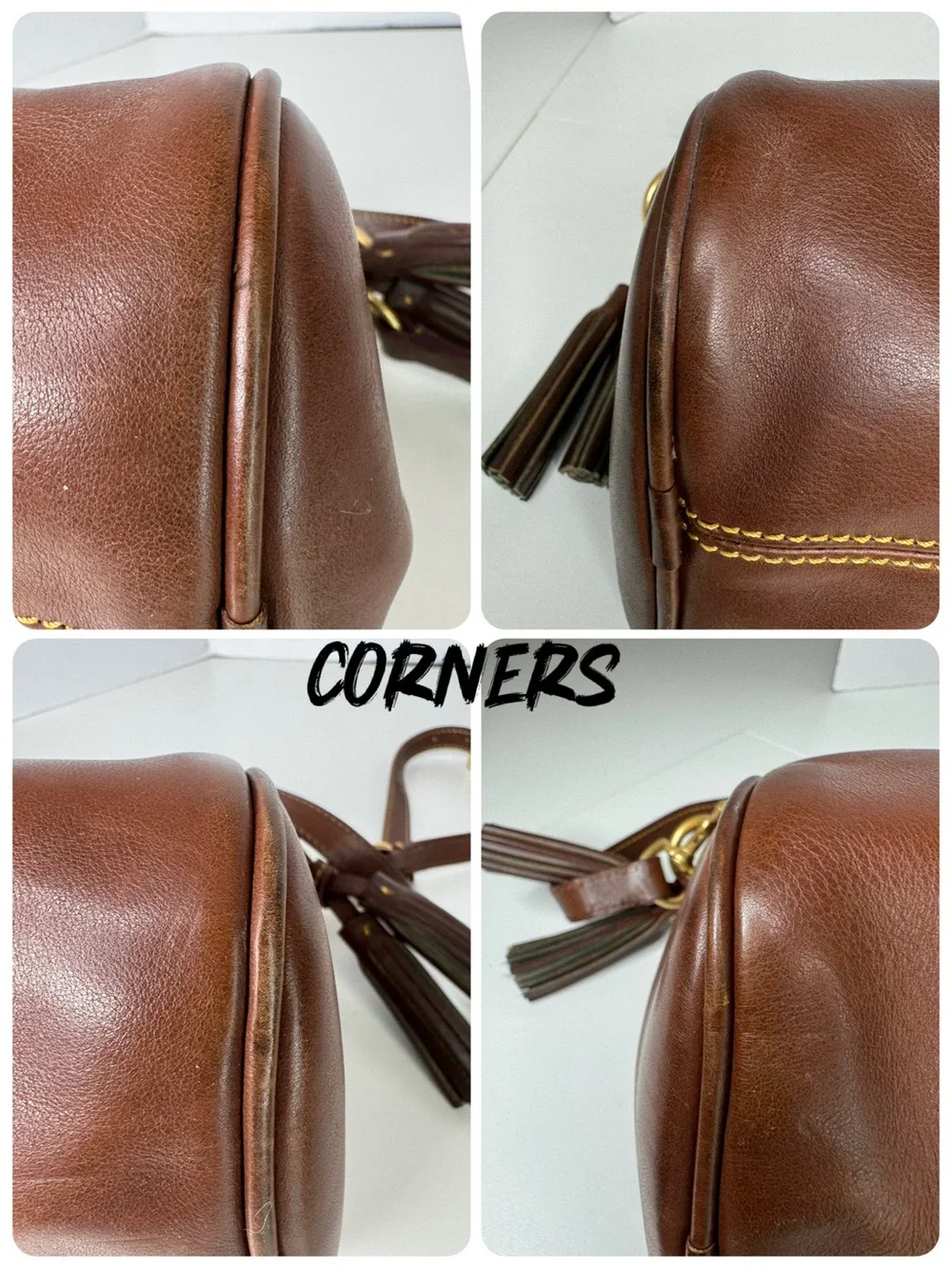 Dooney & Bourke DB Walnut Brown Florentine Leather Fold Over Crossbody Bag